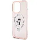 Husa Karl Lagerfeld KLHMP15LHMRSKCP iPhone 15 Pro 6.1&quot; pink/pink hardcase Ring Stand Karl&amp;Choupette MagSafe