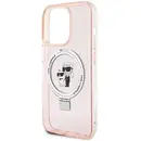 Husa Karl Lagerfeld KLHMP15XHMRSKCP iPhone 15 Pro Max 6.7&quot; pink/pink hardcase Ring Stand Karl&amp;Choupette MagSafe