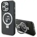 Husa Karl Lagerfeld KLHMP15LHMRSKCK iPhone 15 Pro 6.1&quot; black/black hardcase Ring Stand Karl&amp;Choupette MagSafe