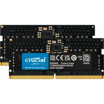 Memorie Crucial DDR5 - 16GB - 5200 - CL - 42 (2x 8 GB) dual kit, RAM (black, CT2K8G52C42S5)