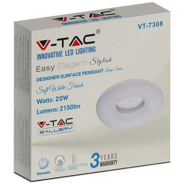 V-Tac APLICA LED ROTUNDA 22W DIMABIL 3IN1