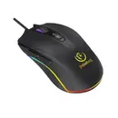 Mouse rebeltec Mouse gaming, Predator, 6400dpi, optic, cu fir, Negru/RGB