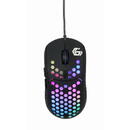 Mouse Gembird Mouse de gaming, RX400, cu fir,  RGB, laser, 7200dpi, Negru