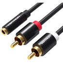 Accesorii Audio Hi-Fi 3.5mm Female to 2x Male RCA Audio Cable 1.5m Vention VAB-R01-B150 Black
