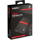 SSD Extern EMTEC X200 2TB USB 3.2 Gen2 Portable 4K Negru