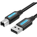 USB 2.0 A male to USB-B male cable with ferrite core Vention COQBL 10m Black PVC