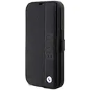 Husa Case BMW BMBKP14X22RDPK iPhone 14 Pro Max 6.7&quot; black/black bookcase Leather Textured&amp;Stripe