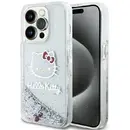 Husa Hello Kitty Liquid Glitter Charms Kitty Head case for iPhone 15 Pro - silver