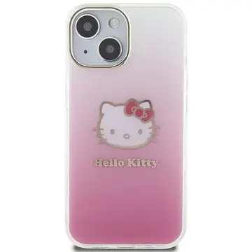 Husa Hello Kitty IML Gradient Electrop Kitty Head case for iPhone 15 - pink