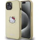 Husa Hello Kitty Leather Kitty Head MagSafe case for iPhone 15 - gold
