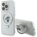 Husa Karl Lagerfeld KLHMP14LHMRSKCH iPhone 14 Pro 6.1&quot; white/white hardcase Ring Stand Karl&amp;Choupette MagSafe