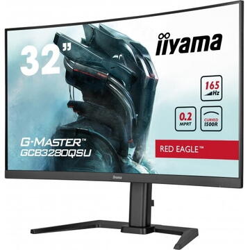 Monitor LED Iiyama Curbat G-Master Red Eagle GCB3280QSU-B1, 31.5inch, 2560x1440, 0.2ms, Negru