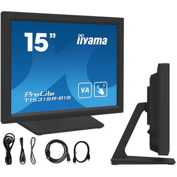 Monitor LED Iiyama T1531SR-B1S   4:3  Touch HDMI+DP VA , Negru
