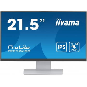 Monitor LED Iiyama T2252MSC-W2 16:9 M-Touch HDMI+2USB IPS, Alb