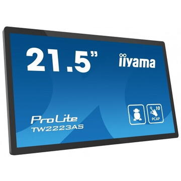 Monitor LED Iiyama TW2223AS-B1 16:9 M-Touch HDMI Android, Negru