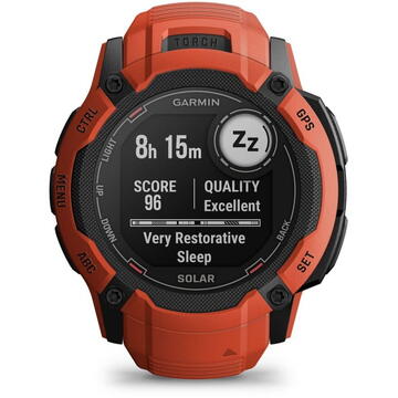 Smartwatch Garmin Instinct 2X Solar 2.79cm (1.1") MIP, 50mm, Digital, 176x176px, Touchscreen Graphite GPS (satellite), Rosu