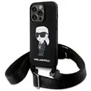 Husa Karl Lagerfeld KLHCP15LSCBSKNK iPhone 15 Pro 6.1&quot; hardcase black/black Crossbody Silicone Ikonik