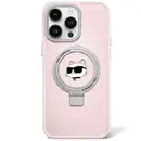 Husa Karl Lagerfeld KLHMP15SHMRSCHP iPhone 15 6.1&quot; pink/pink hardcase Ring Stand Choupette Head MagSafe