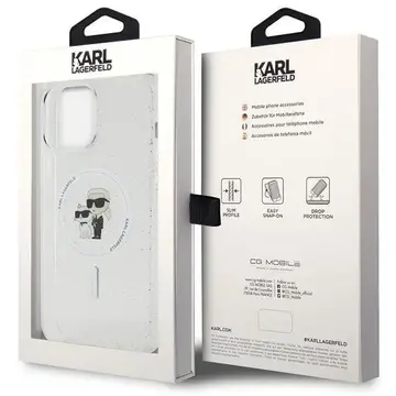 Husa Karl Lagerfeld KLHMP13XHGKCNOT case for iPhone 13 Pro Max 6.7&quot; - transparent hardcase Karl&amp;Choupette Glitter MagSafe