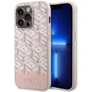 Husa Guess GUHMP14XHGCFSEP iPhone 14 Pro Max 6.7&quot; pink/pink hard case GCube Stripes MagSafe