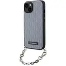 Husa Karl Lagerfeld KLHCP14SSACKLHPG iPhone 14 6.1" silver/silver hardcase Saffiano Monogram Chain