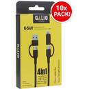 REZ Galio 4 in 1 cable 66W cable 1M (10 x Pack) - Black