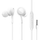 Casti JOYROOM Wired Earphones JR-EW02, Half in Ear (White)