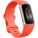 Bratara fitness Fitbit Charge 6 coral band/champagne