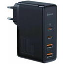 Incarcator de retea Incarcator rapid Baseus GaN5, 2x USB-C, 2x USB, 100W, cablu USB-C inclus, Gri