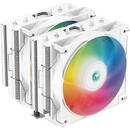 Deepcool Cooler AG620 WH, Intel si AMD, 120mm, 1850rpm, 157mm, 6 heatpipe, iluminat  RGB, Alb