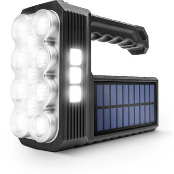 Phenom Lanternă solară LED COB - cu funcție de lumină de lucru - 1200 mAh - MicroUSB - 1000 lumeni - IP55