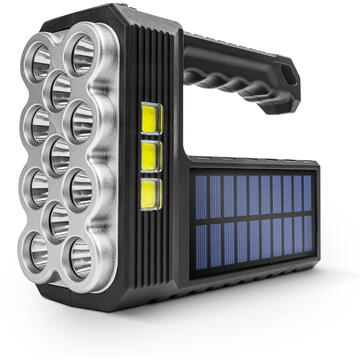 Phenom Lanternă solară LED COB - cu funcție de lumină de lucru - 1200 mAh - MicroUSB - 1000 lumeni - IP55