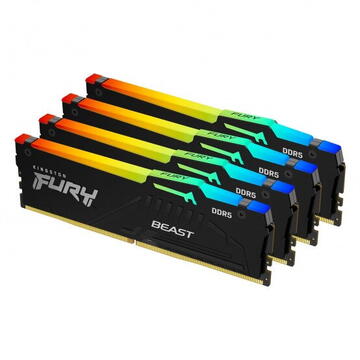 Memorie Kingston Fury Beast RGB 128GB DDR5 5600MHz CL40 Quad Kit