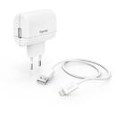 Incarcator de retea Hama Charger with Lightning Charging Cable, 12 W, 1.0 m, white