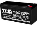 Ted Electric Acumulator AGM VRLA 12V 1,4A dimensiuni 97mm x 47mm x h 50mm F1 TED Battery Expert Holland TED002716 (20)