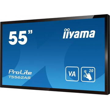 Monitor LED Iiyama T5562AS-B1   16:9  Touch 3xHDMI+2xUSB, Negru