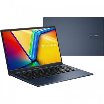 Notebook ASUS Vivobook 15 X1504VA Intel Core i7-1355U 15.6" FHD 16GB 1TB M.2 NVMe PCIe 3.0 SSD Intel Iris Xe Graphics Fara Sistem de operare Albastru