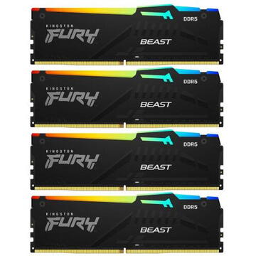 Memorie Kingston Fury Beast RGB 128GB DDR5 5600MHz CL40 Quad Kit