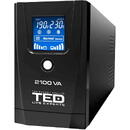 Ted Electric Line Interactive cu Stabilizator si Display LCD, 2100VA / 1200W