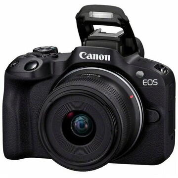 Aparat foto digital Canon EOS R50 + RF-S 18-45mm IS STM + RF-S 55-210mm IS STM Negru