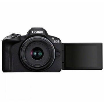 Aparat foto digital Canon EOS R50 + RF-S 18-45mm IS STM + RF-S 55-210mm IS STM Negru