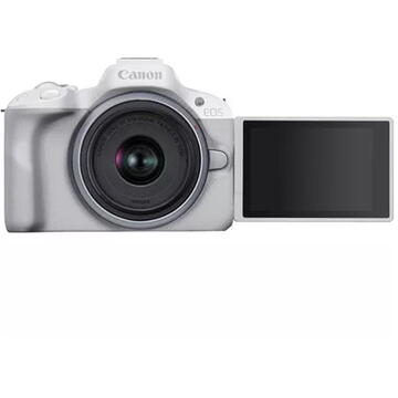 Aparat foto digital Canon EOS R50 + RF-S 18-45mm F4.5-6.3 IS STM Alb
