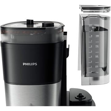 Cafetiera Cafetiera Philips HD7900/50 All-in-1 Brew, rasnita integrata, Recipient dublu pentru boabe de cafea, Filtru permanent, Functie anti-picurare, Afisaj LED,Rezervor de apa detasabil, Lingura de dozare