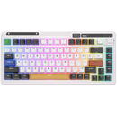 Tastatura Royal Kludge KZZI K75 pro RGB, Fara fir, USB, Bluetooth, Wireless 2.4 GHz, Layout US, Alb\Negru