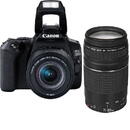 Aparat foto DSLR Canon EOS 250D + 18-55mm + 75-300mm, Negru