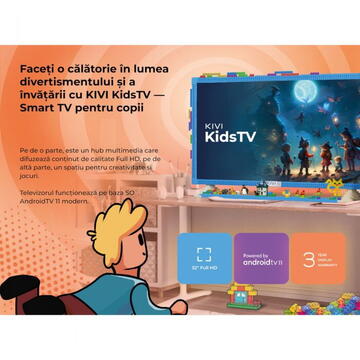 Televizor KIVI KIDSTV 32" 80 cm 60 Hz Full HD Android TV 11 Clasa E Blue