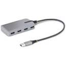 StarTech.com 4-Port USB Hub, USB 3.0 5Gbps, Bus Powered, USB-A to 4x USB-A Hub with Optional Auxiliary Power Input, Portable Desktop/Laptop USB Hub with 1ft (30cm) Attached Cable - USB Expansion Hub (5G4AB-USB-A-HUB) - hub - 4 ports