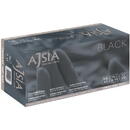 Manusi nitril AJSIA Black, unica folosinta, nepudrate, 0.13mm, 100 buc/cutie - negre - marime L