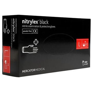 Locale Manusi nitril negre L, 100 buc/cutie-Nitrylex