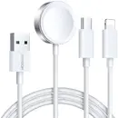 Joyroom S-IW008 3-in-1 cable magnetic charger USB-A - Lightning/USB-C 1.2m - white
